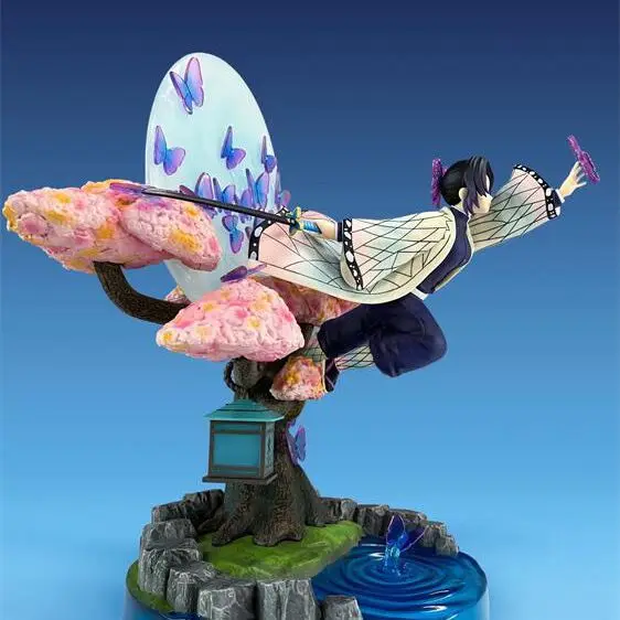 31 cm Demon Slayer: Kimetsu Geen Yaiba Figuur Kochou Shinobu Anime Collectible Model Desktop Decoraties Vakantie Geschenken Kinderen Speelgoed