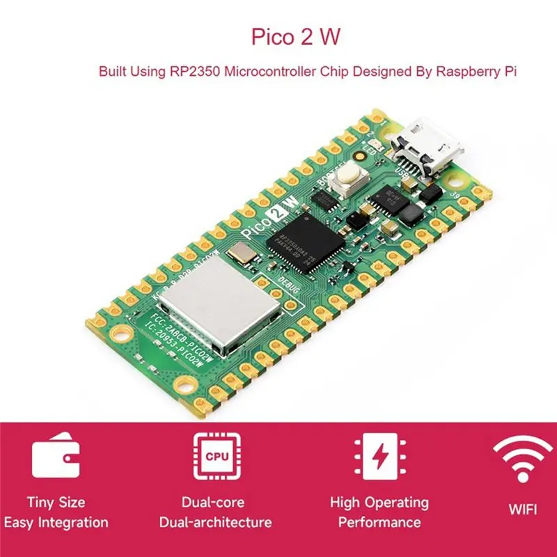 A31T, carte de développement pour microcontrôleur Raspberry Pi Pico 2, puce RP2350, WiFi, Bluetooth, 150 MHz, 520 Ko de SRAM.