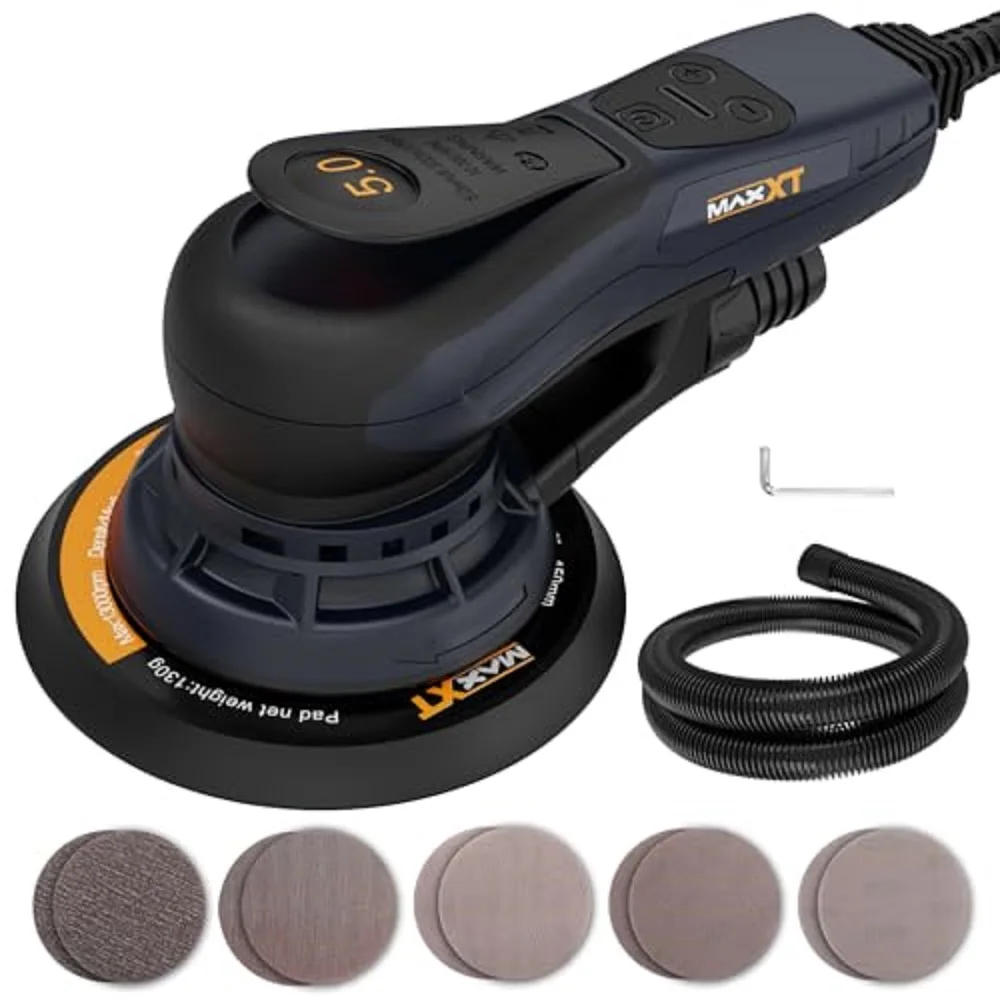 MAXXT Electric Sander 150mm Brushless Random Orbital Sander Variable Speed Drywall Polishing for Wood Auto Metal Repairs Tools
