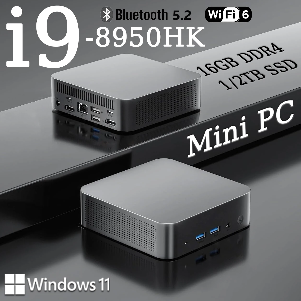 كمبيوتر صغير محمول جديد Core i9 8950HK Celeron N5095A Windows 11 Pro 16GB LPDDR4 512GB 1TB M.2 SSD مكتب دراسة كمبيوتر مكتبي