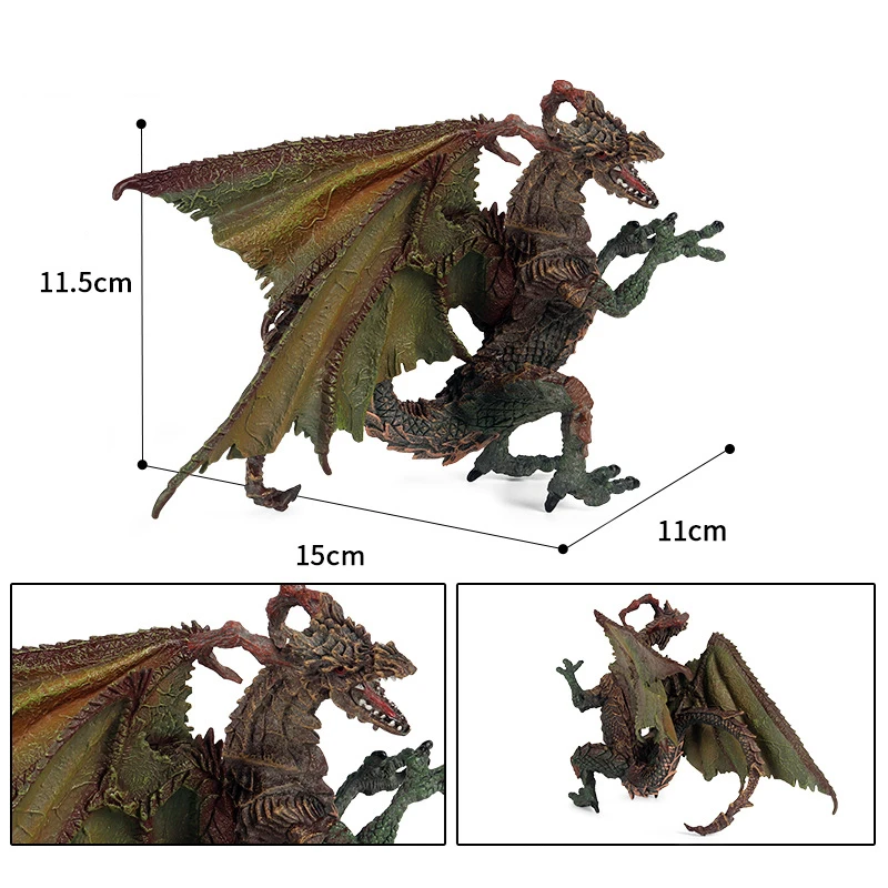 재미있는 신화 모델 지옥 악마 드래곤 유령 매직 드래곤, 두 머리 드래곤 썬더볼트 매직 드래곤, 어린이 동물 모델 장난감