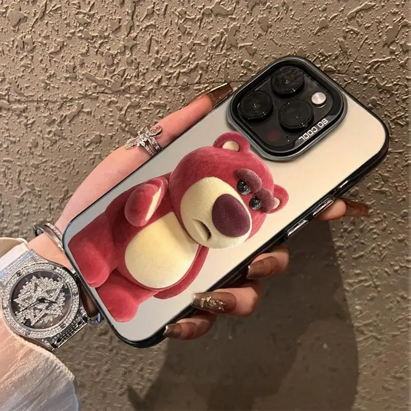 Disney Lotso Cartoon Happy Lovely Phone Case For iPhone 15 14 13 12 11 Pro Max XS Max XR 7 8 Plus MINI Y2K Soft Cute Back Cover