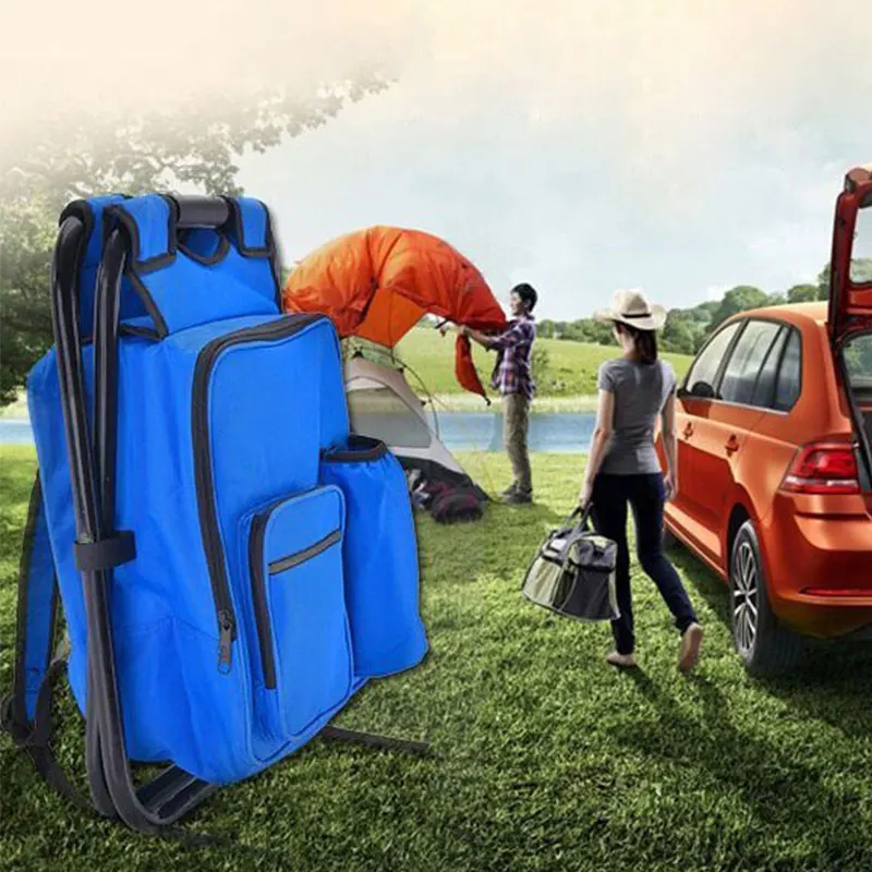 كراسي شاطئ متعددة الوظائف مادة حديدية محمولة قصيرة البراز كرسي تخييم كراسي الشاطئ كرسي قابل للطي أثاث خارجي