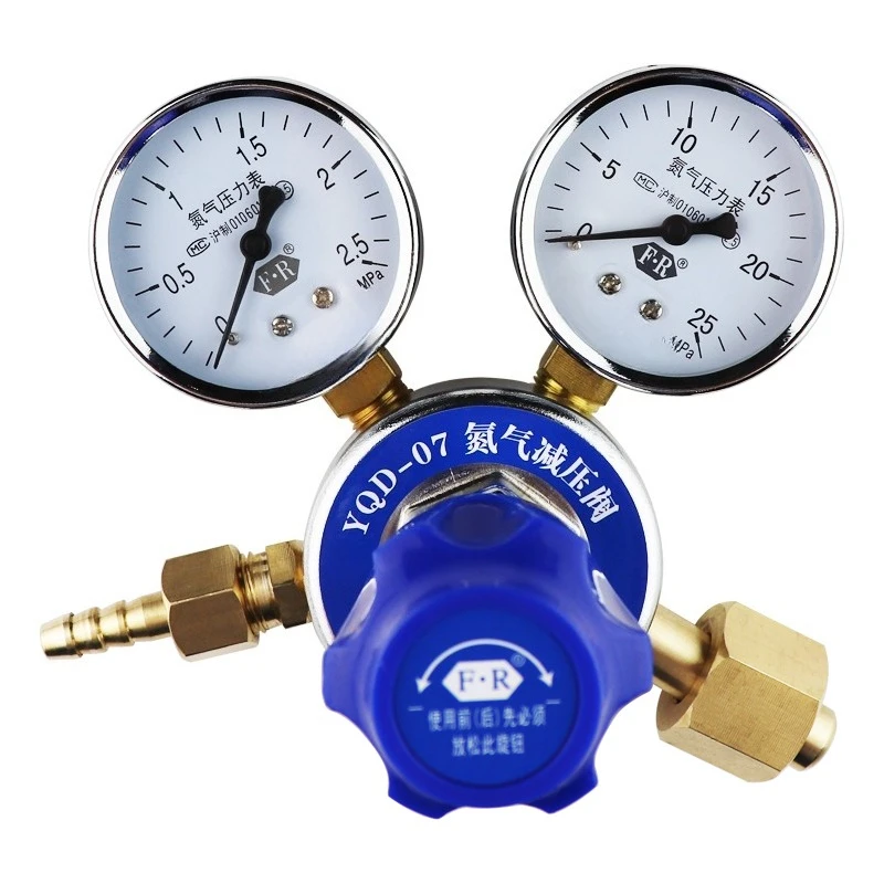

YQD-07 Nitrogen pressure reducing valve, double head nitrogen pressure reducing regulator to adjust N2 pressure gauge