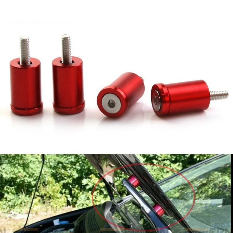 1'' 8mm Red Aluminum Hood Vent Spacer Riser Kit For Car Engine Turbo Engine Swap