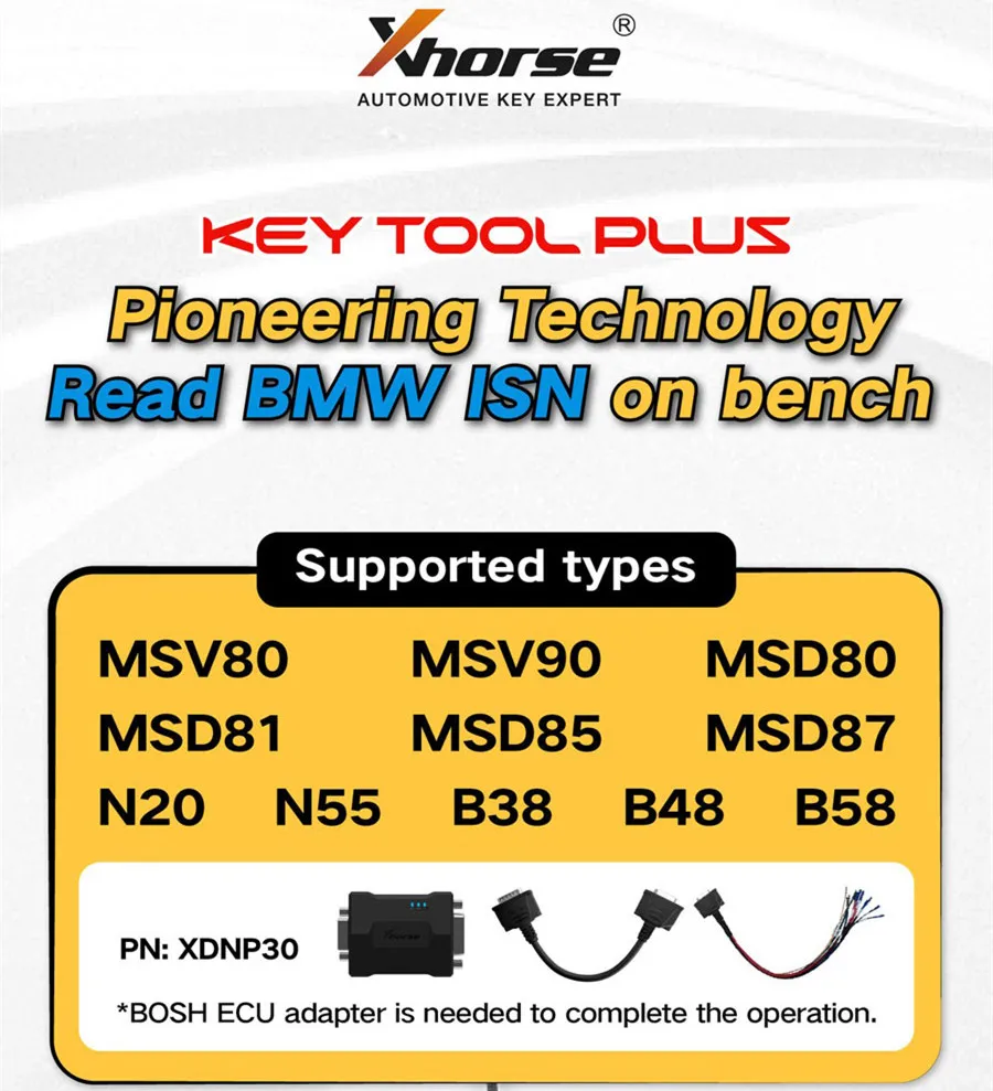 Xhorse Reading for BMW ISN on B-osch License for VVDI Key Tool Plus Pad ECU MSV80 MSV90 MSD80 MSD81 MSD85 MSD87 N20 N55 B38