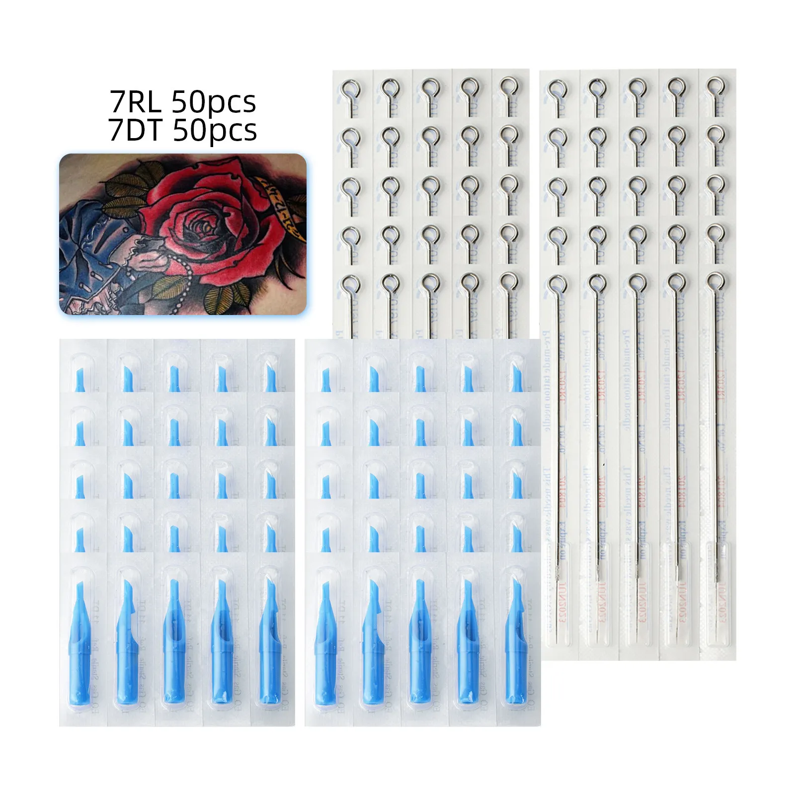 7RL 7RS Tattoo Needles 7DT Tattoo Tips Nozzle Naalden Medical Aiguille Tatouage Jetable Agulhas For Machine