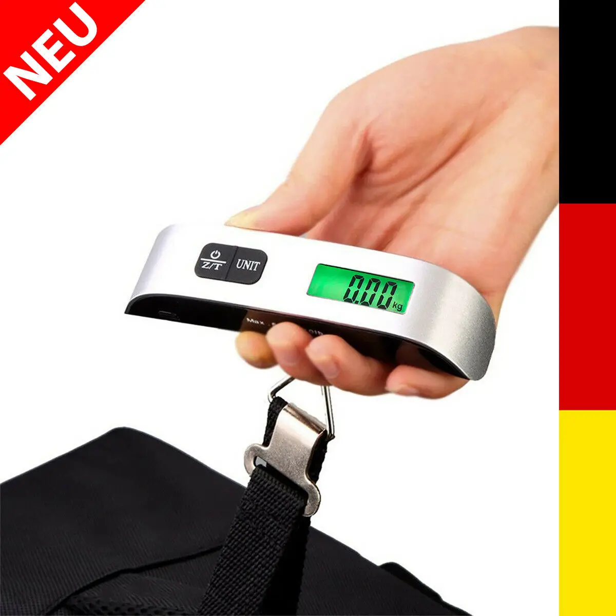 

110Lb/50Kg LCD Display Portable Suitcase Weighing Scale Travel Luggage Weight Scale Hanging Baggage Scale Digital Luggage Scale