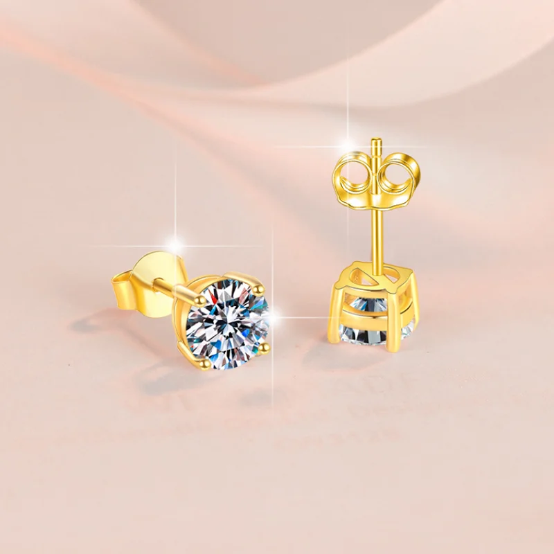 0.1-3CT Test Passed Moissanite Studs Earrings for Men Women S925 Silver Platinum Plated Bride Wedding Diamond Studs GRA