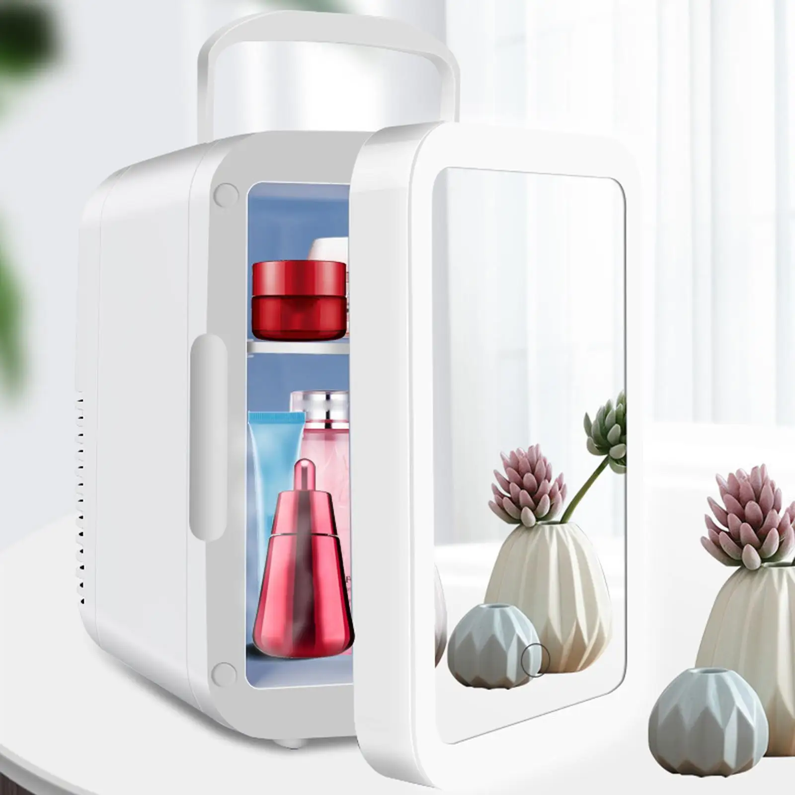 Portable Refrigerator 110V / 12V DC Birthday Gift Refrigerator Organization for Dorm Skincare Home Use Outdoor Beauty Makeup