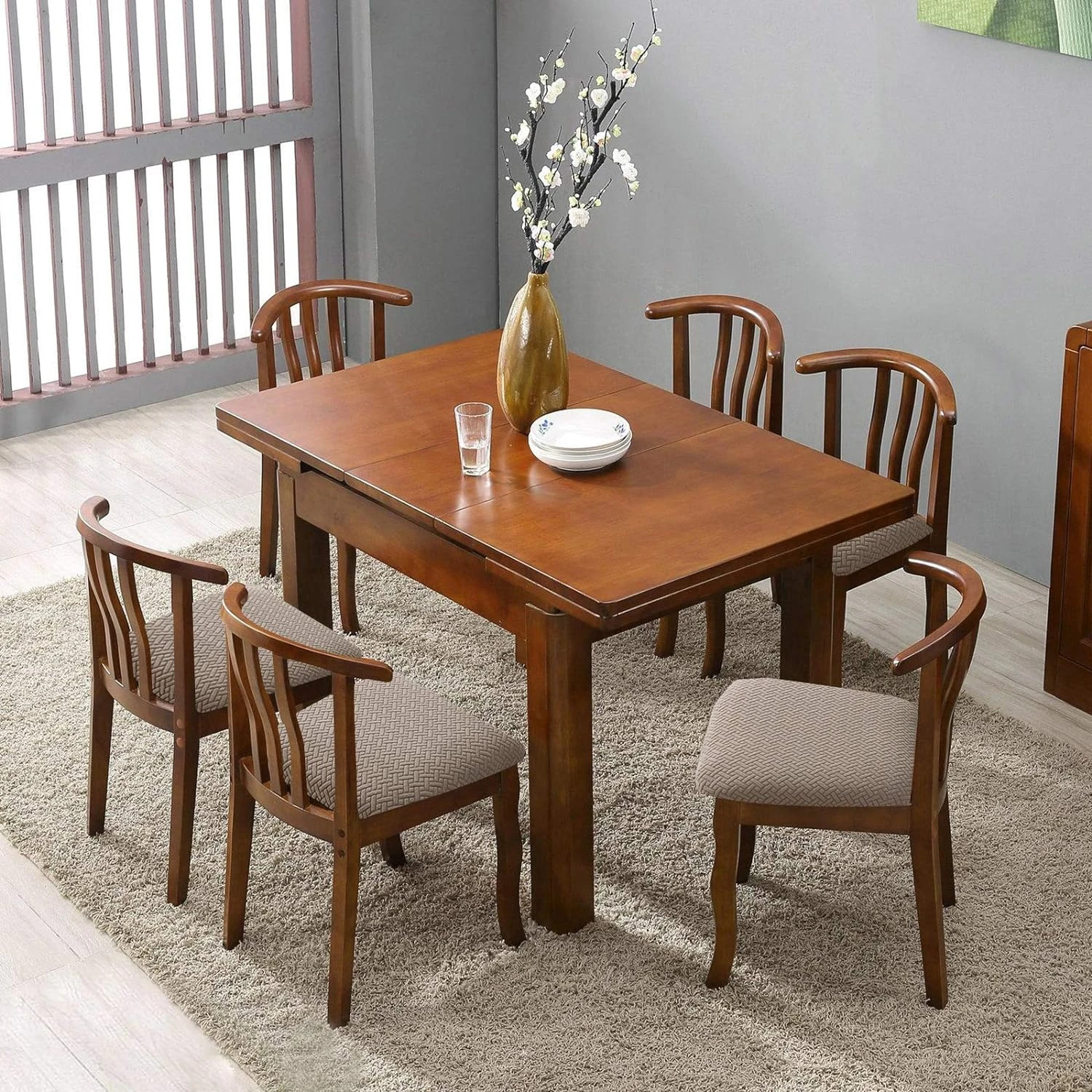 ATHENA HOME Seat Covers for Dining Room Durable Stretch Jacquard Chair Seat Slipcovers for Upholstered Hotel Kitchen Chair Cover