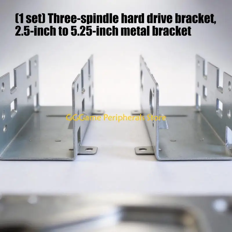 U55B Desktop Hard Drive Mounting Bracket, 3 Bay 2.5 Inch to 5.25 Inch Metal Adapters for Internal Storage Upgrades and Opticals