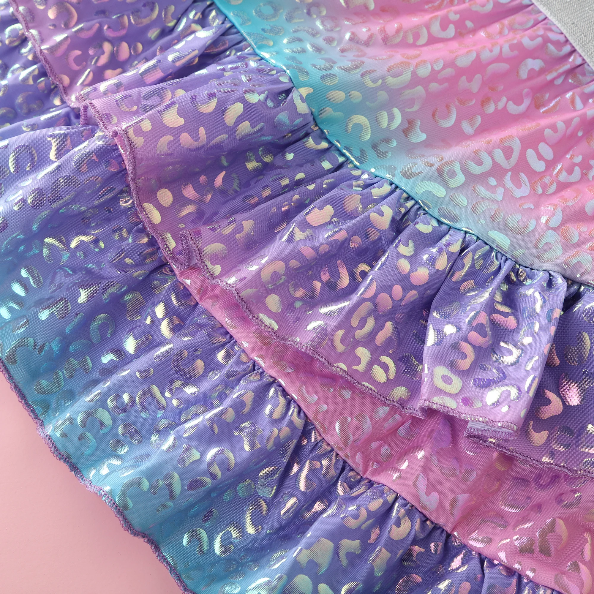 Summer New Mermaid Rainbow Fish Scales Summer Birthday Party Colorful Skirt F5510 for Primary and Secondary School Girls F5510