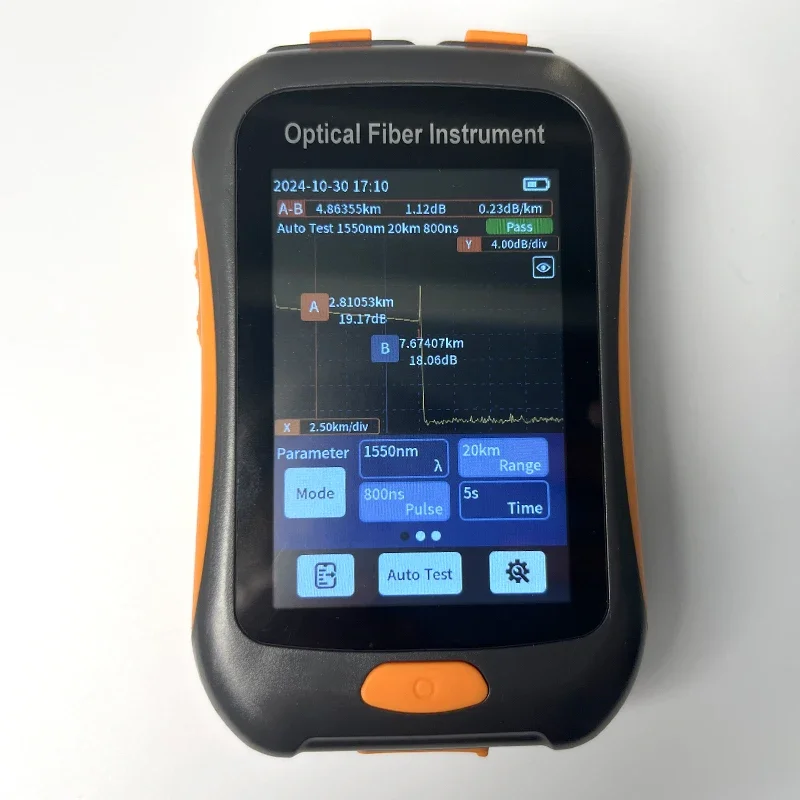 MINI Active Fiber Test 1550nm 80km Optical OTDR Tester Mini Reflectometer with Event Map VFL OLS OPM Touch Screen NK2800