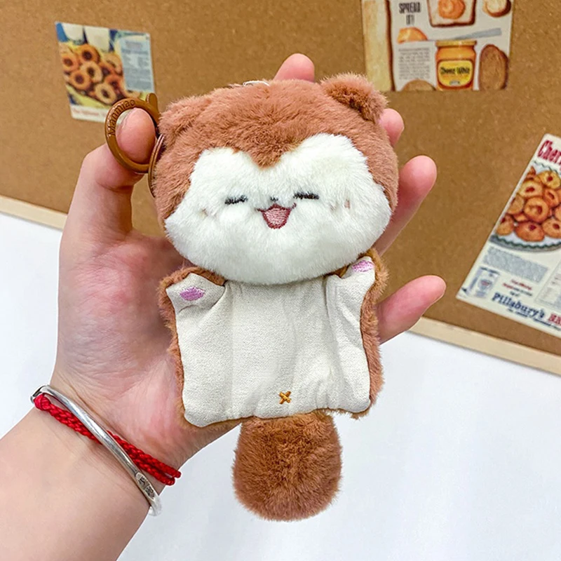Lovely Kittens Puppies Plush Keychain Cute Doll Backpack Pendant Girls Women Animal Doll Keychain With Glasses Cleaning