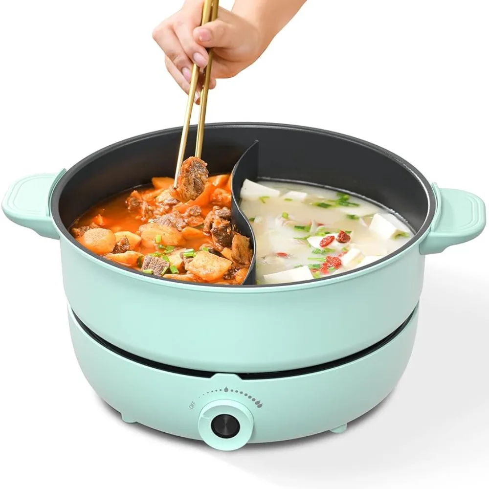 Divider Pot for Cooking Burner Enjoy Shabu Shabu Hot Pot with Family and Friends 4.2QT Multi-Cooke