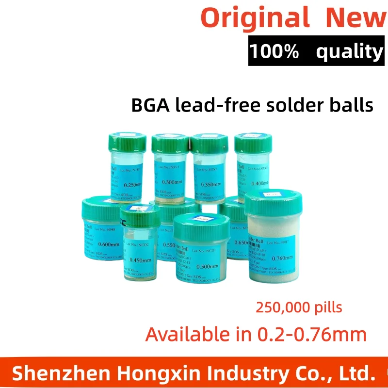 1PCS Bottle of Original Taiwan BGA Lead-Free Solder Ball Solder Beads 250000 Pieces 0.2 0.3 0.35 0.45 0.5 0.6mm