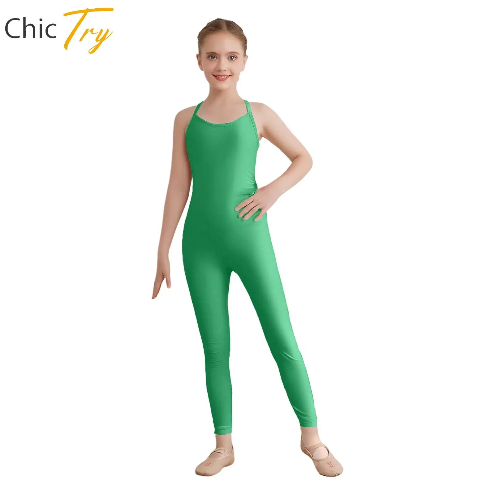 

Kids Girl Sleeveless Figure Skating Full Bodysuit Jumpsuit Ballet Dance Gymnastics Leotard Ballet Training Performance Costume