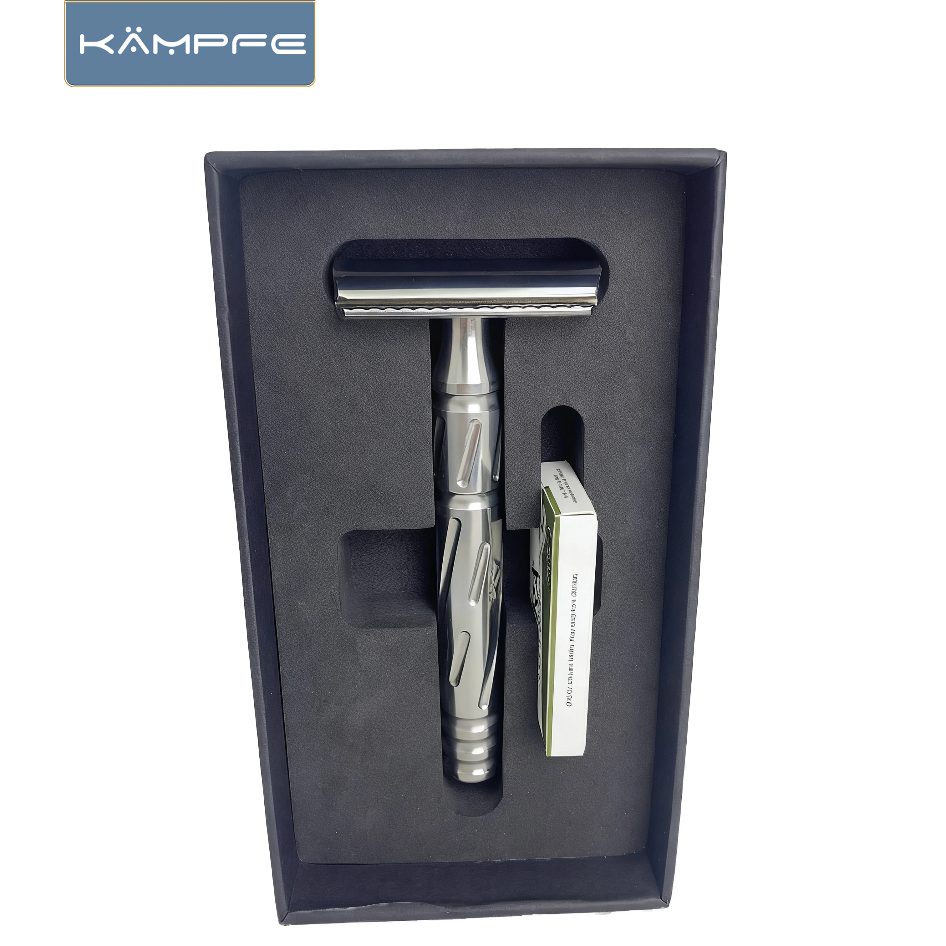 ماكينة حلاقة KAMPFE ذات حافة مزدوجة آمنة للرجال مصنوعة من الفولاذ المقاوم للصدأ بدقة CNC لتشذيب الوجه للحلاقة بشكل سلس #5
