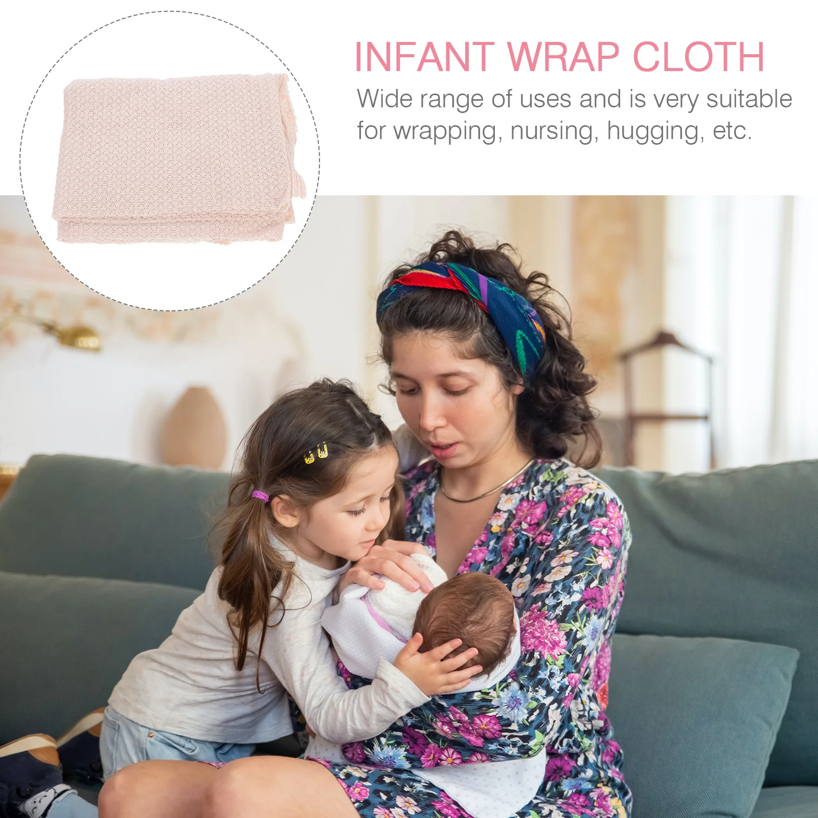 

Swaddle for Newborn Stretch Wrap Infant Photo Prop Baby Photography Beige Child