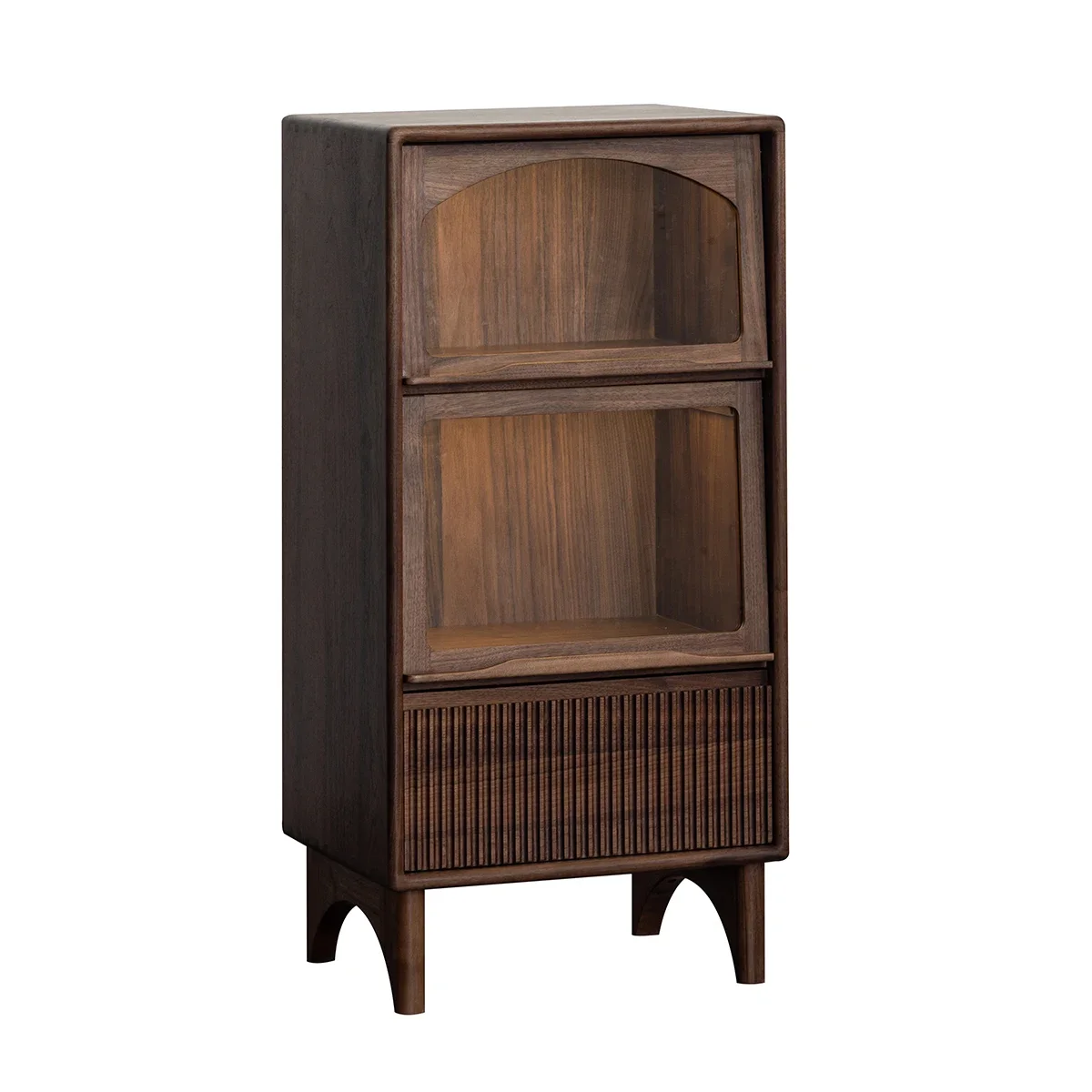 Retro black walnut solid wood bucket living room storage cabinet bedroom home floor drawer cabinet TV side