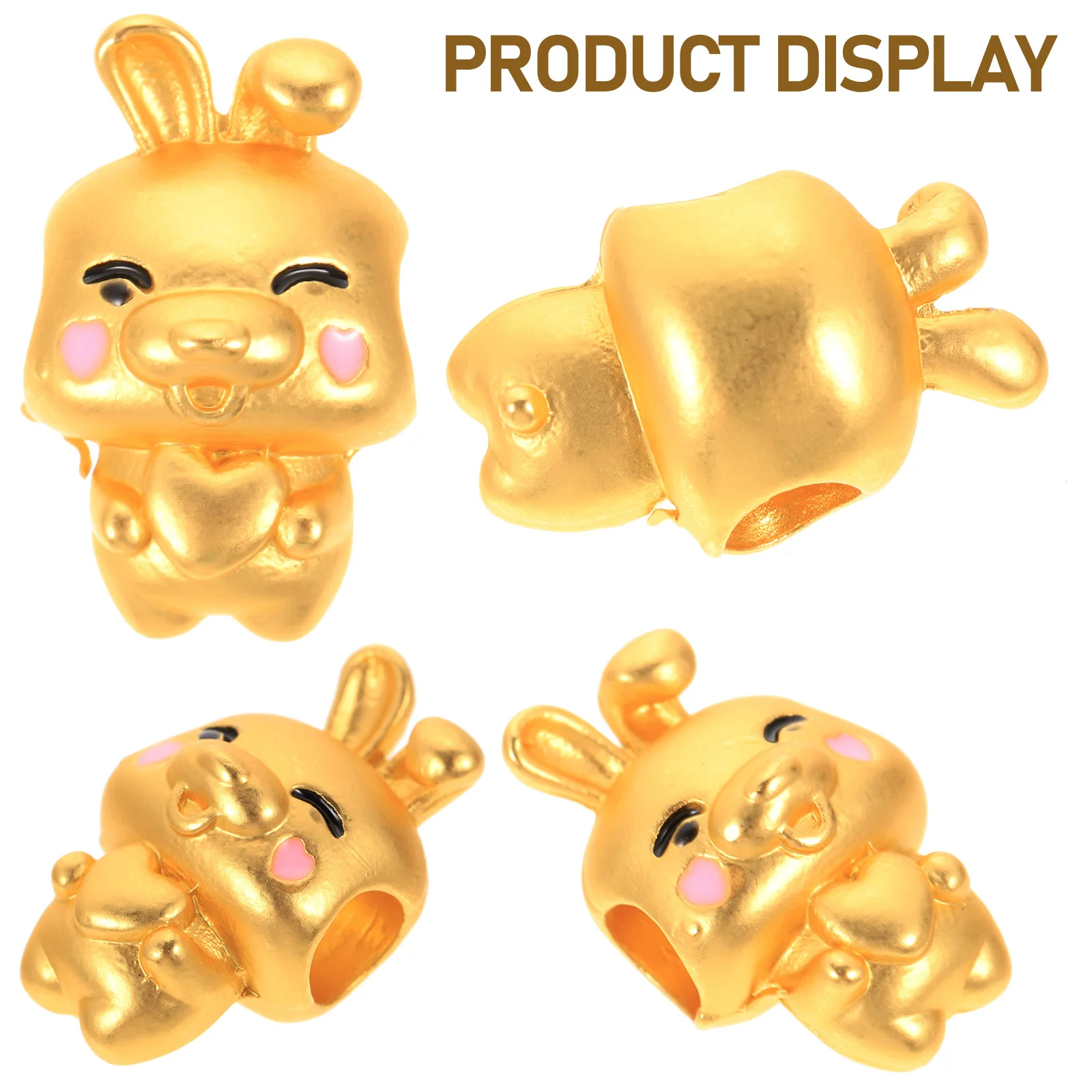 

10pcs Rabbit Beads Jewelry Making Diy Bunny Charms Alloy Loose Beads For Bracelet Necklace Hair Ties Craft Projects Accessories