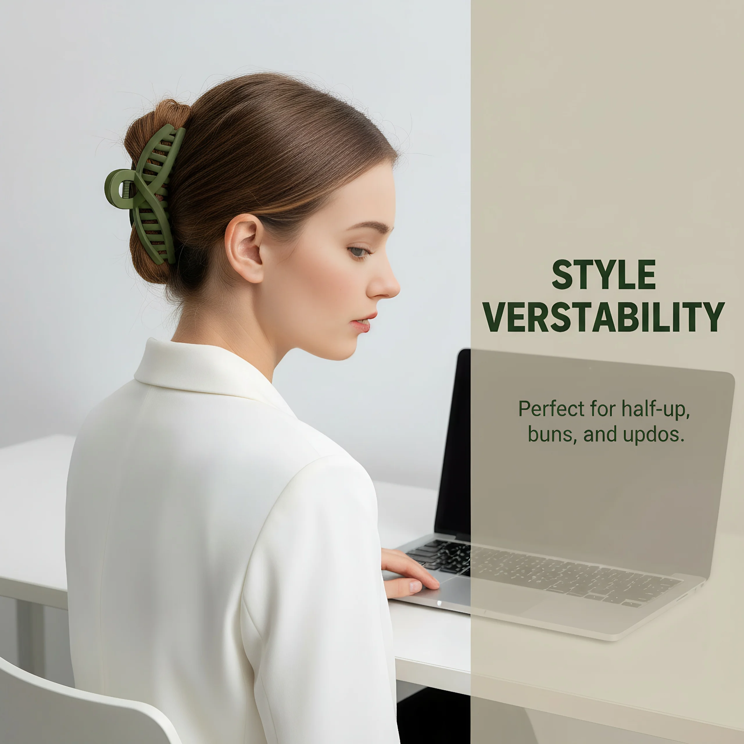 مجموعة مشابك شعر غير لامعة مكونة من 10 قطع، مخالب شعر يومية قوية مع قبضة غير قابلة للانزلاق، 8 ألوان للنساء والفتيات، بسيطة #1