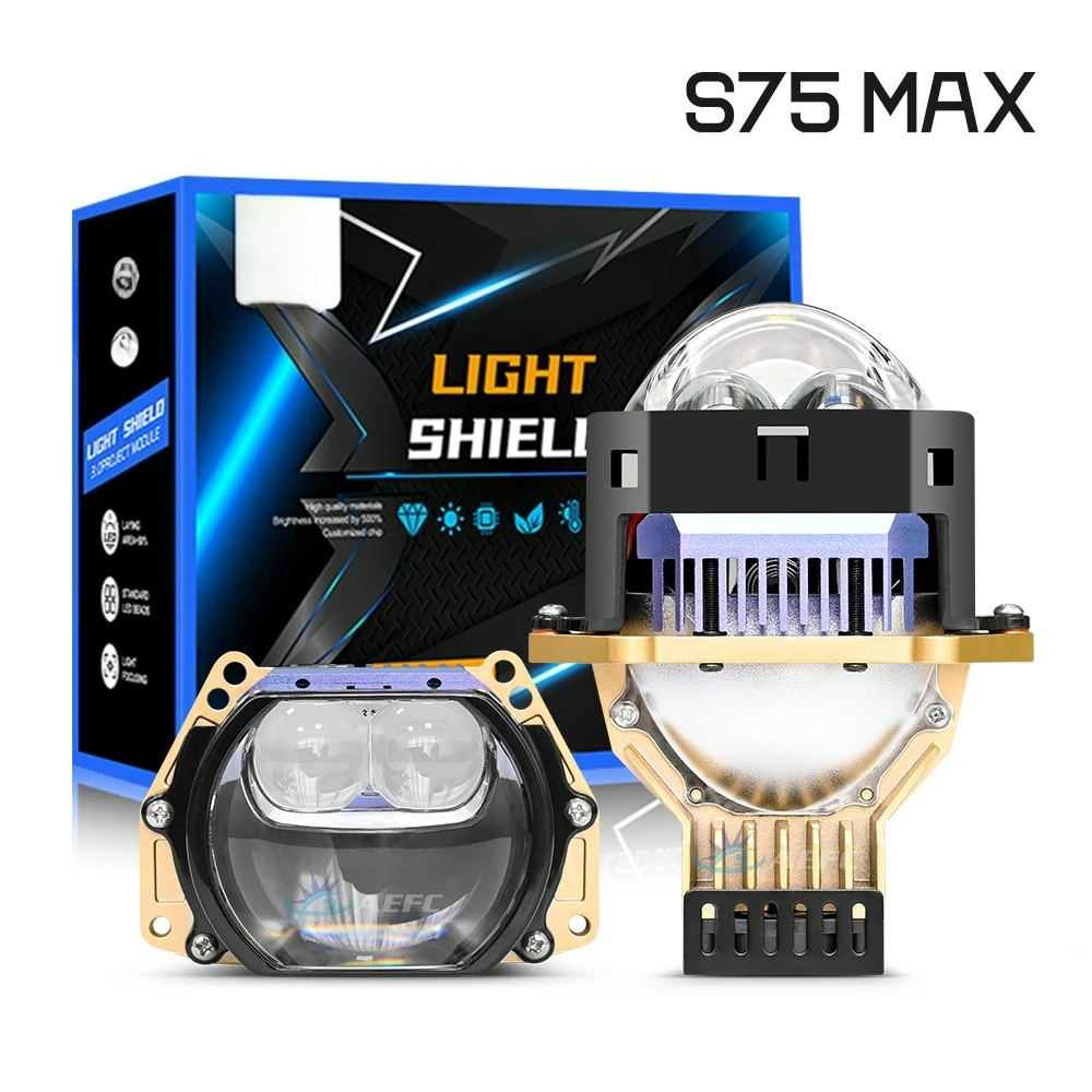 New square lens double direct laser headlight 3 inch LED double lens LED headlight Car headlight H4 H7