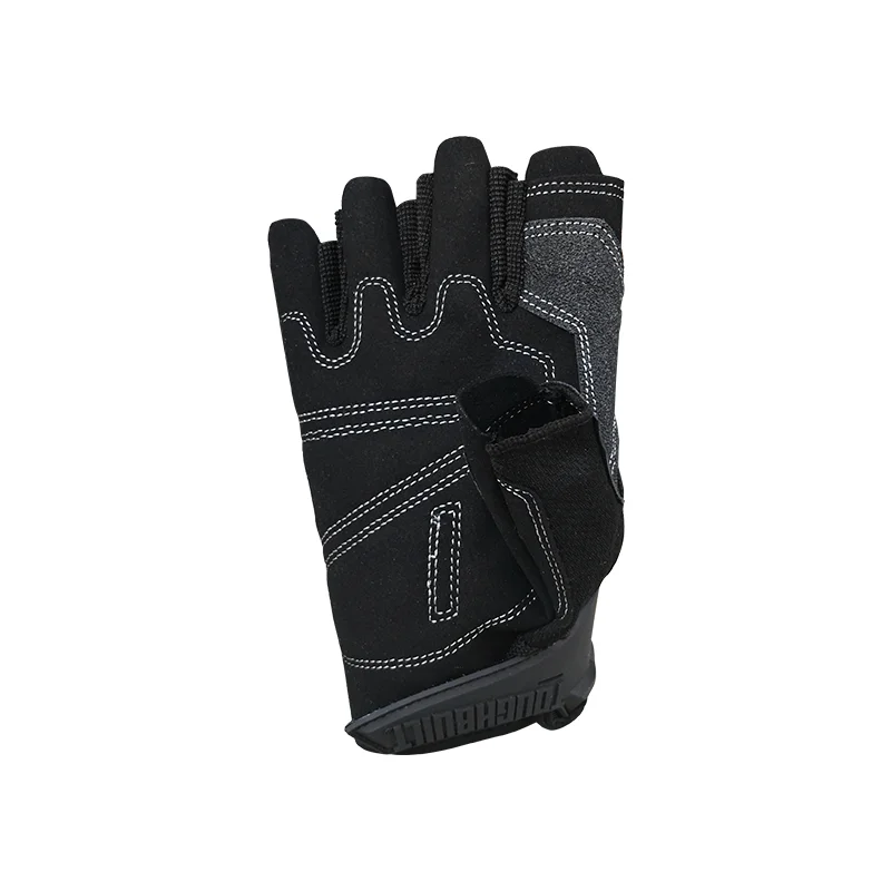 TOUGHBUILT TB-G06-L Microfiber Abrasion Resistant Half Finger Work Gloves Hand Protection Power Tool Accessories