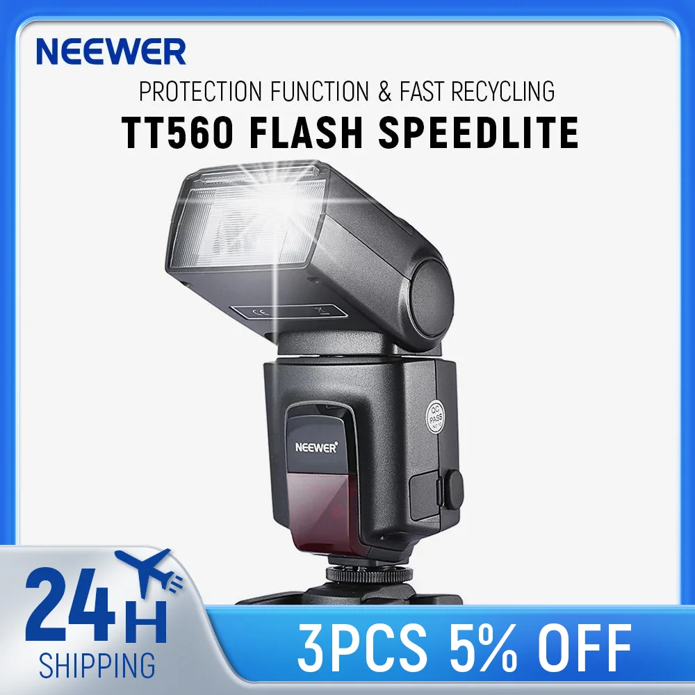 

Neewer TT560 Flash Speedlite for Canon Sony Nikon Panasonic Olympus Pentax and Other DSLR Cameras, Digital Camera Speedlight