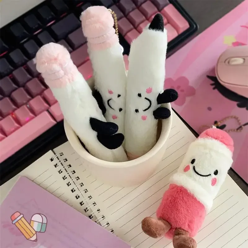 Porte-clés en peluche, gomme à crayon de dessin animé mignon, papeterie créative simulée, poupée de dessin animé, sac à dos, décor pendentif, ornement, cadeaux