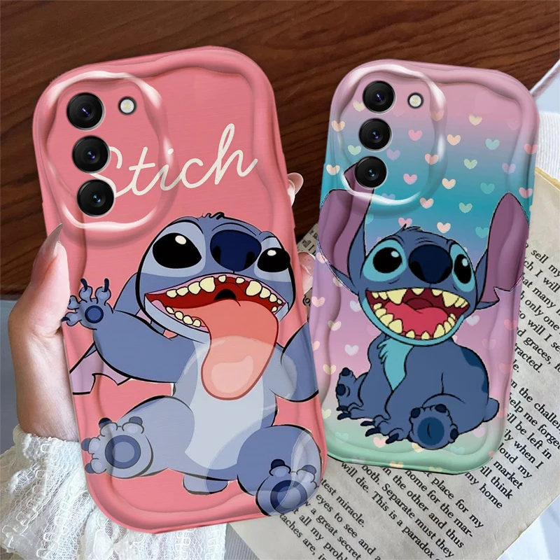 Disney Stitch Cool Phone Case For S21 S23 S24 Ultra Plus FE A55 A35 A25 A05S A54 A53 A52 A33 A32 Wave Oil Cover