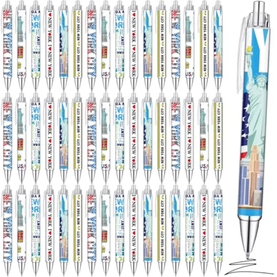 

36 Pcs New York City Ballpoint Pen Collectible NYC Gift Pen Bulk Retractable NY Souvenir Souvenirs USA New York City Souvenirs