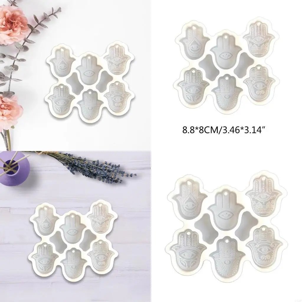   Palm-shaped Keychain Silicone Mold with Hole Keyring Pendant Handmade Mold