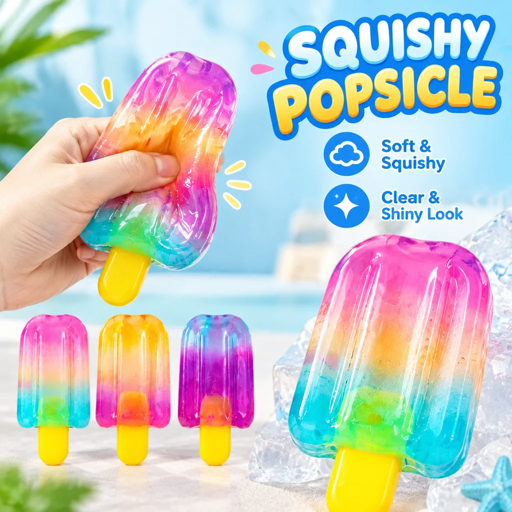 Color Changing Popsicle Toy Fidget Squishy Ice Cream Stress Relief Office Gadgets Cross Border Play Food Stretchable