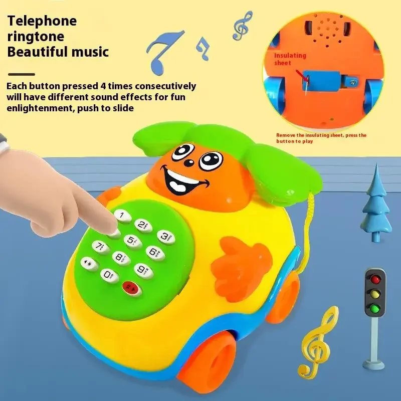 1 pçs educacional cedo dos desenhos animados música carro máquina brinquedos elétricos crianças cantando telefone carro brinquedo educação jogo para crianças presente