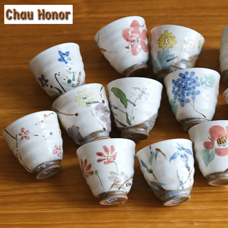 ZAEYORIA 180ml Hand-painted Twelve Flower Deities Water Mug Coffee Mug Office Water Cup Household Cola Mug Woman Teaware Craft