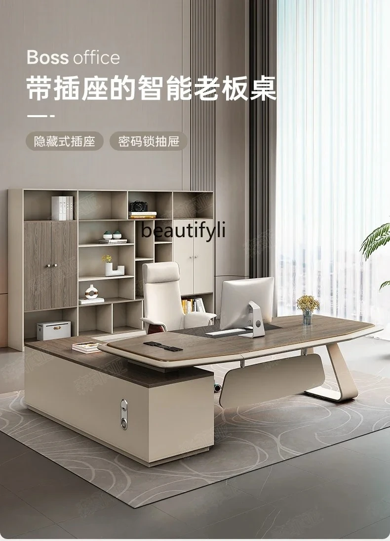 Office boss desk, large desk, office desk and chair combination manager, president desk