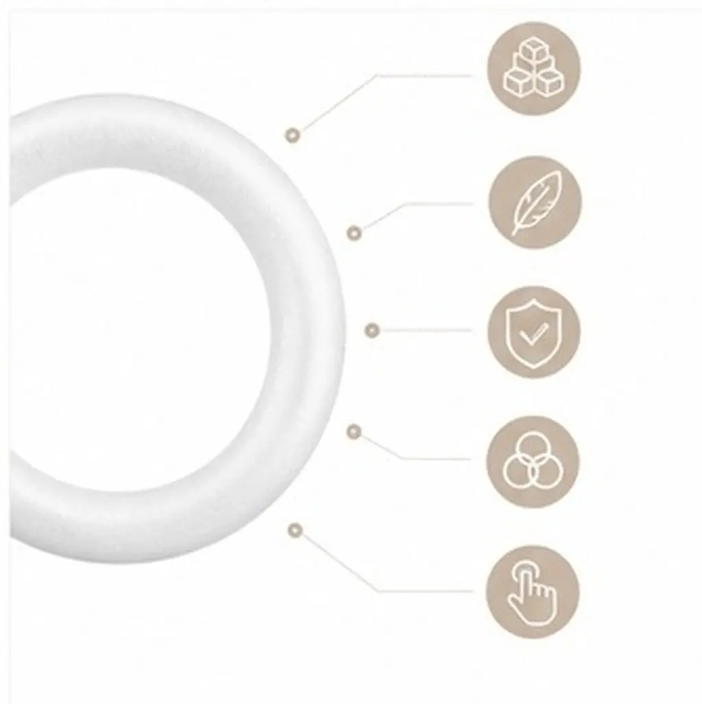 6 Pcs Decor Craft Rings Foam Circles Wreath Base DIY Flower White for Crafts Form