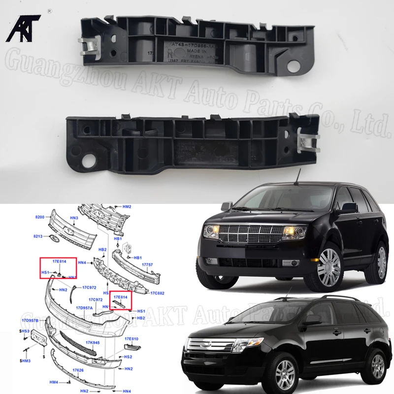 1 Pair Front Bumper Bracket for FORD Edge 2007-2014 Lincoln MKX 2007-2015 (TQ1) oem 7T4Z-17E814-A 7T4Z-17E814-B