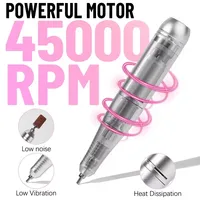 6pcs-Portable Nail Drill Electric File 45000RPM Professional Rechargeable Nail Sander Cordless Nail Drill for Acrylic Nails Remo