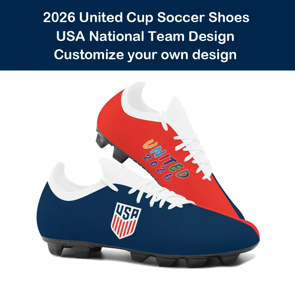 

2026 America United Cup Custom Print Football Sneaker Soccer Shoes USA Canada Mexico Haiti Jamaica National Team Design