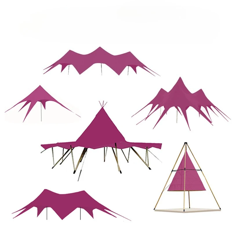 

Rose Red Genting Wanzhong Mountain Super Large Three Peaks Tent Camping Dome Canopy Octopus Single Double Peaks Lotus Camping