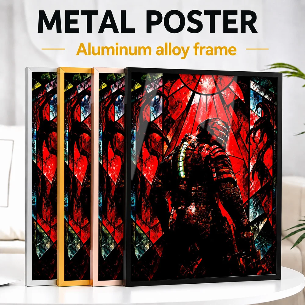 Dead Space Isaac Clarke Metal Poster With Aluminum Alloy Frame Personalized Stained Glass Inspired Wall Art For Gaming Lounge