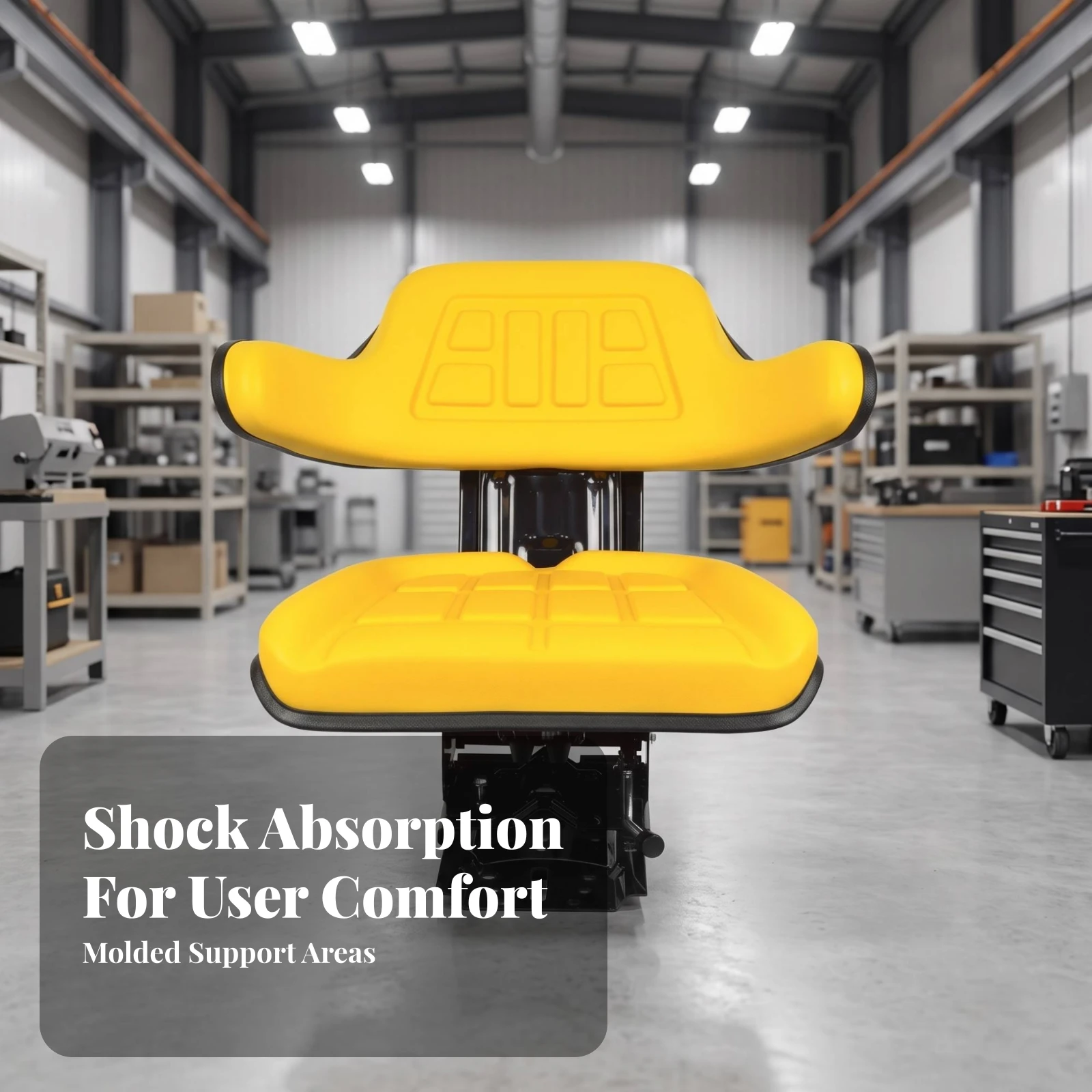 Forklift Shock-Absorbing Seat Ergonomic Mechanical Shock-Absorbing Seat Sturdy Adjustable for Machinery Operators, Forklifts