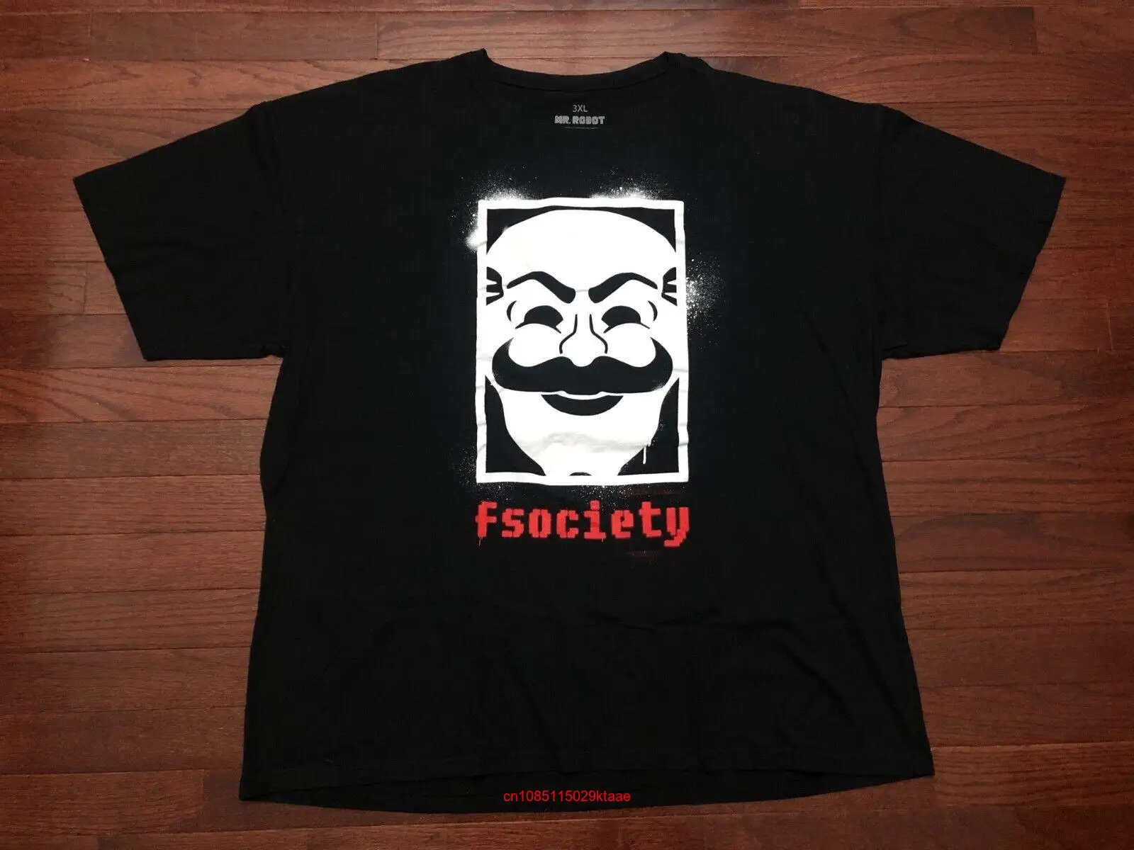 Футболка MR ROBOT мужская с длинным или коротким рукавом, эксклюзивный tcrate Эксклюзивный с v-образным вырезом, черный белый красный цвет, 3XL XXXL