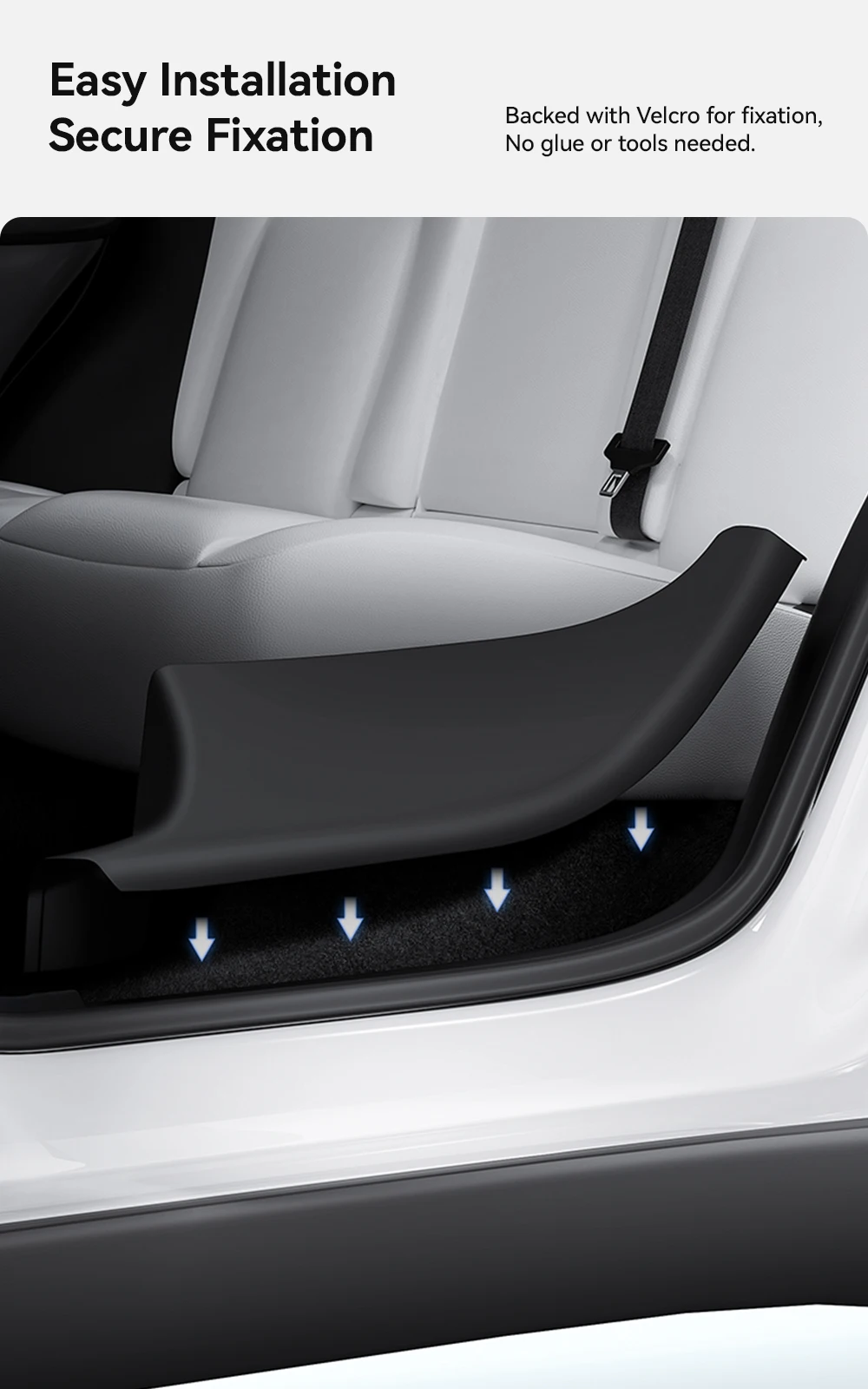 YZ für Tesla Model Y Highland Juniper 2021–2025, hintere Einstiegsleiste, Schutzleiste, Sitz, Anti-Kick-Pad, Eckenschutz, Zubehör – Detail 10