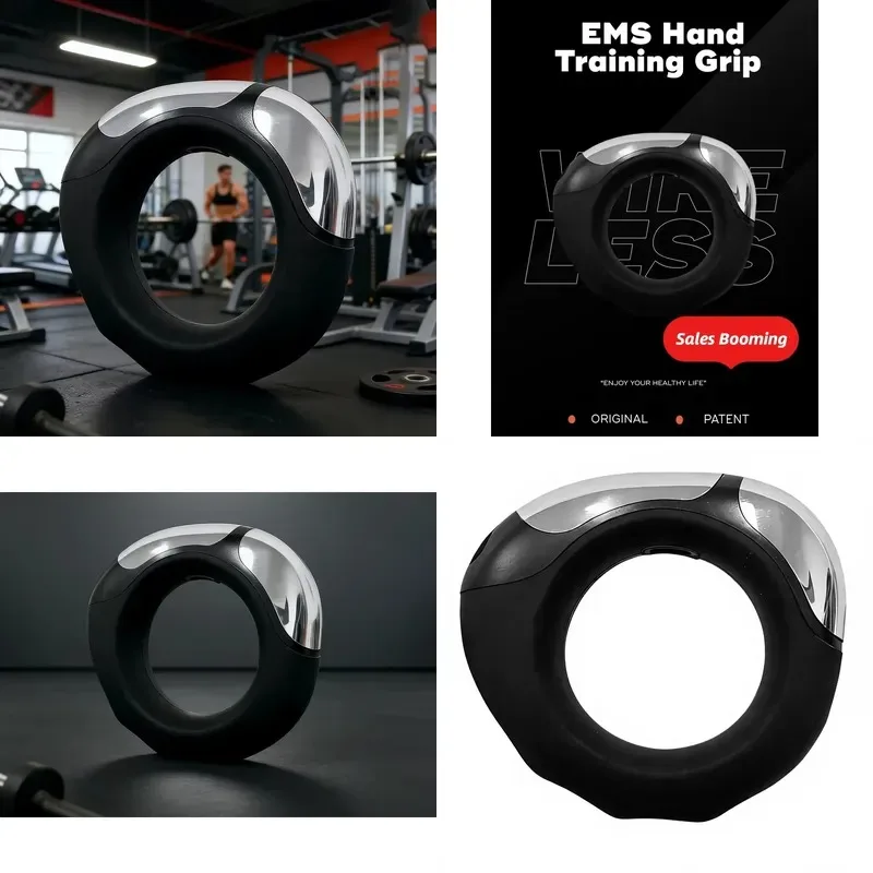 EMS Silicone Grip Trainer, Portable Rehabilitation Exerciser for Hand, Finger, Forearm Muscle Training