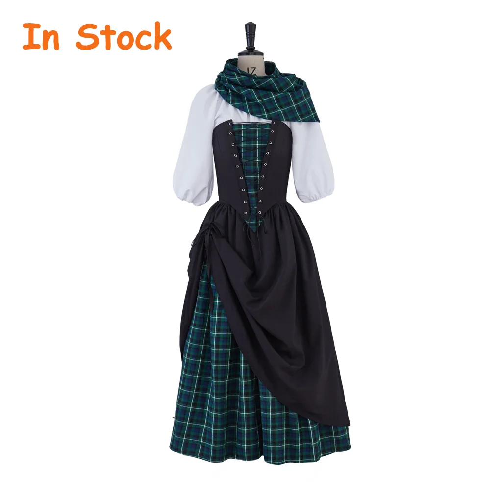 

In Stock Outlander Claire Tunic Faire Edwardian Southern Ball Gown Scotland Highland Dress Medieval Rococo Scottish Costumes
