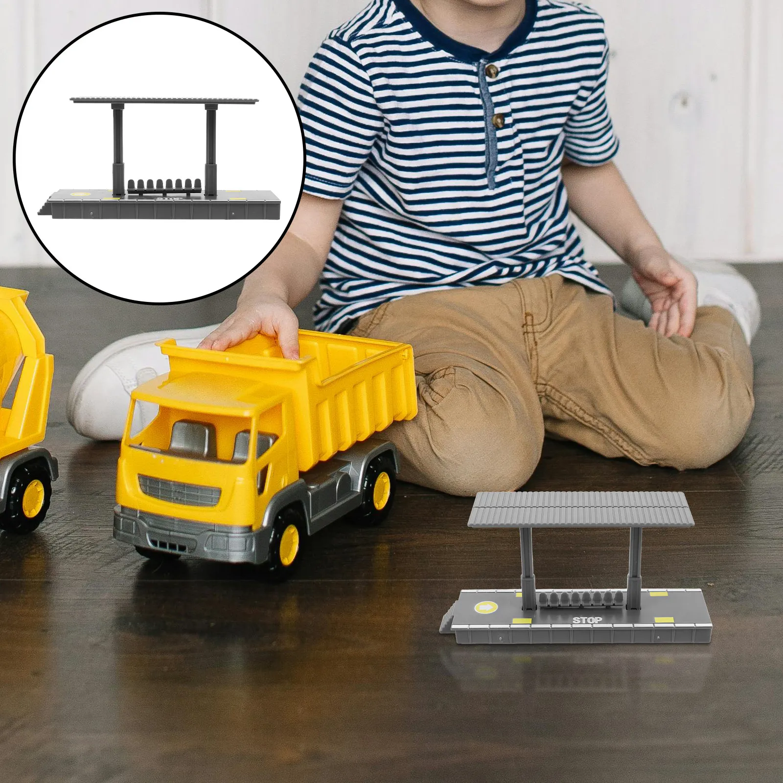 

4Pcs DIY Railway Station Platform Set Realistic Miniature Train Station for Kids Creative Pretend Play Decorative Layout